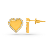 22K Gold Elegant Heart-Shaped Pendant with Earrings Set